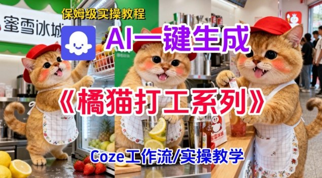 Coze扣子工作流一键生成胖橘猫打工短视频，保姆级实操搭建教学-邪修侠 - 演示