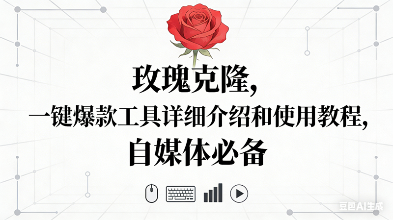 （16811期）玫瑰克隆神器，自媒体必备，一键爆款工具详细介绍和使用教程-网亿资源平台