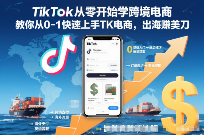 TikTok从零开始学跨境电商,教你从0-1快速上手TK电商,出海賺美刀-邪修侠 - 演示