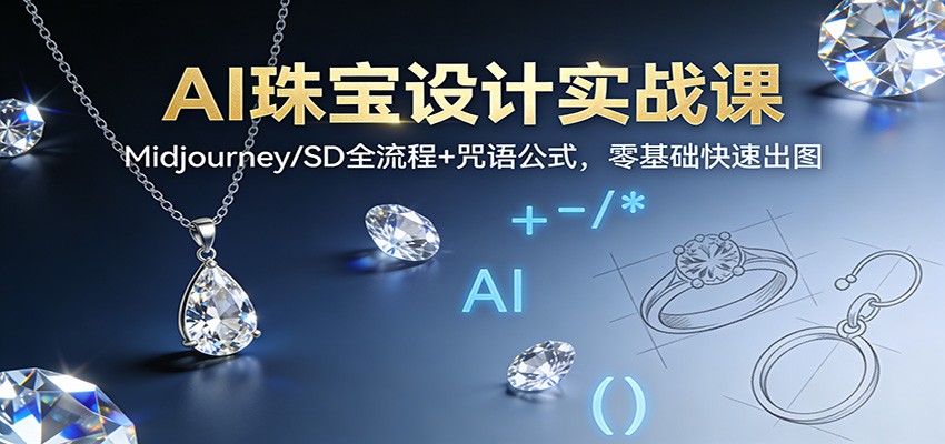 AI珠宝设计实战课：Midjourney/SD全流程+咒语公式，零基础快速出图-邪修侠 - 演示
