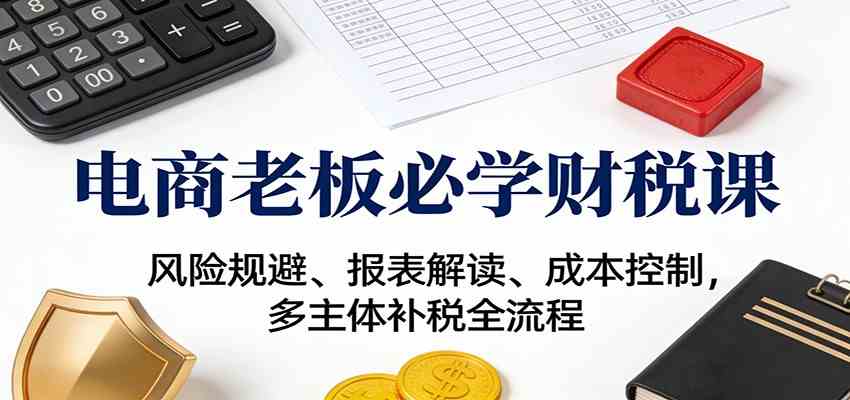 电商老板必学财税课：风险规避、报表解读、成本控制，多主体补税全流程-网亿资源平台