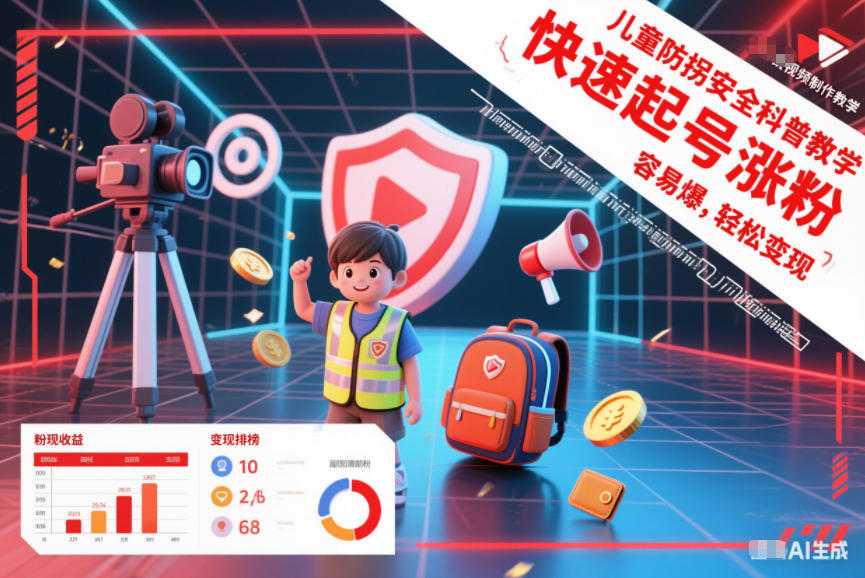 儿童防拐安全科普知识视频制作教学，快速起号涨粉，容易爆，轻松变现-网亿资源平台