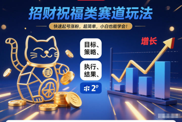 招财祝福类赛道玩法，快速起号涨粉，超简单，小白也能学会！-网亿资源平台