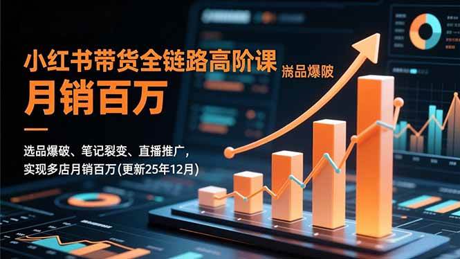 （16842期）小红书带货全链路高阶课，选品爆破、笔记裂变、直播推广，实现多店月销百万(更新25年12月)-网亿资源平台