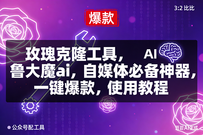 （16847期）玫瑰克隆，鲁大魔ai，自媒体必备神器，一键爆款工具，详细介绍和。使用教程-网亿资源平台