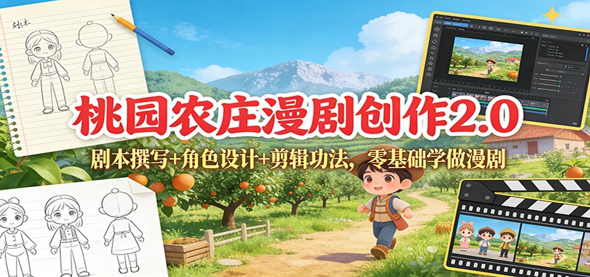 桃园农庄漫剧创作2.0：剧本撰写+角色设计+剪辑功法，零基础学做漫剧-邪修侠 - 演示