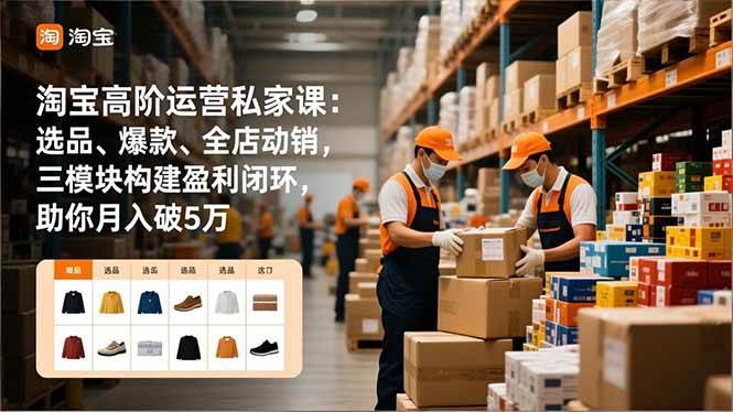 （16865期）淘宝高阶运营私家课：选品、爆款、全店动销，三模块构建盈利闭环，助你月入破5万-网亿资源平台