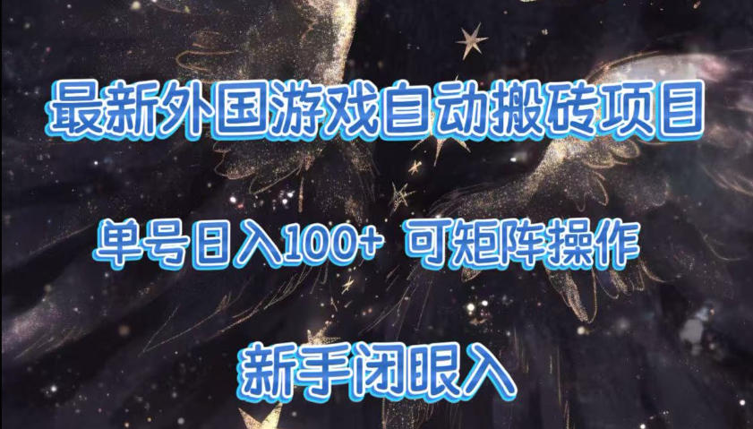 最新外国游戏自动搬砖项目,单号100+,可以矩阵操作,新手也可做【揭秘】-邪修侠