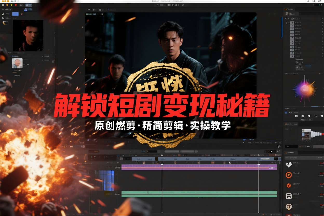 短剧拉新之原创燃剪精简剪辑实操课，解锁短剧变现秘籍-邪修侠 - 演示