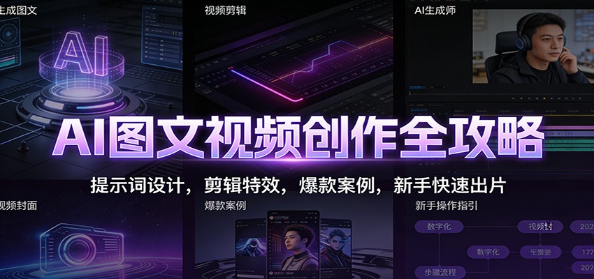 AI图文视频创作全攻略：提示词设计，剪辑特效，爆款案例，新手快速出片-邪修侠 - 演示