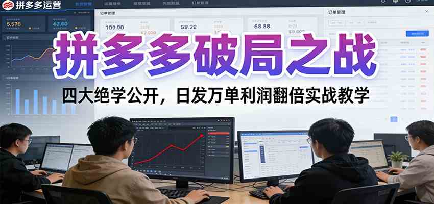 拼多多破局之战：四大绝学公开，日发万单利润翻倍实战教学-网亿资源平台