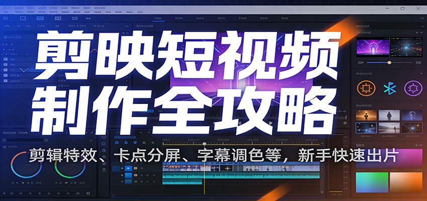 剪映短视频制作全攻略：剪辑特效、卡点分屏、字幕调色等，新手快速出片-邪修侠 - 演示