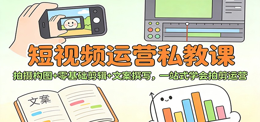 短视频运营私教课：拍摄构图+零基础剪辑 +文案撰写，一站式学会拍剪运营-邪修侠 - 演示