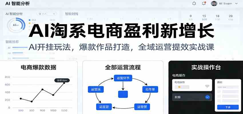 AI淘系电商盈利新增长，AI开挂玩法，爆款作品打造，全域运营提效实战课-网亿资源平台