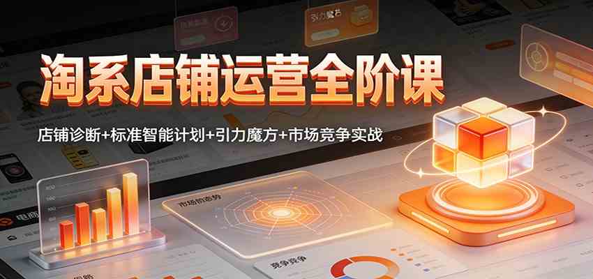 淘系店铺运营全阶课：店铺诊断+标准智能计划+引力魔方+市场竞争实战-网亿资源平台
