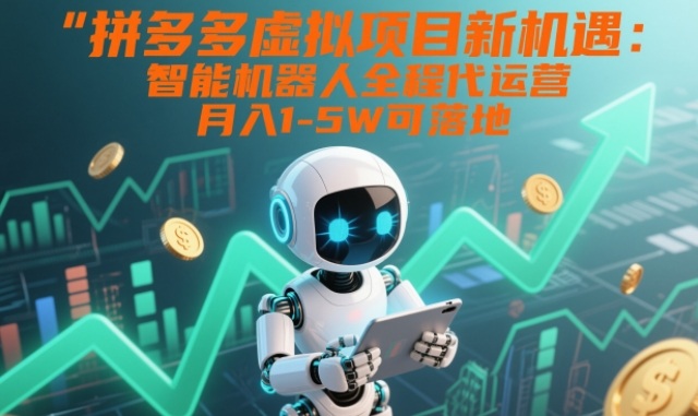 拼多多虚拟项目新机遇：智能机器人全程代运营，月入1-5W可落地【揭秘】-邪修侠 - 演示
