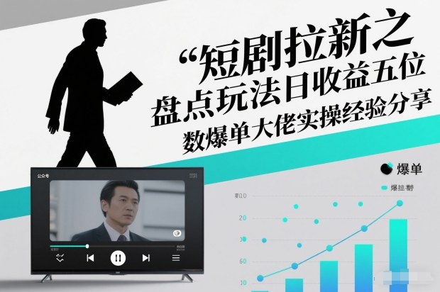 短剧拉新之盘点玩法日收益五位数爆单大佬实操经验分享 短剧拉新之盘点类简单粗暴的玩法全流程实操课，小白也能轻松做-网亿资源平台