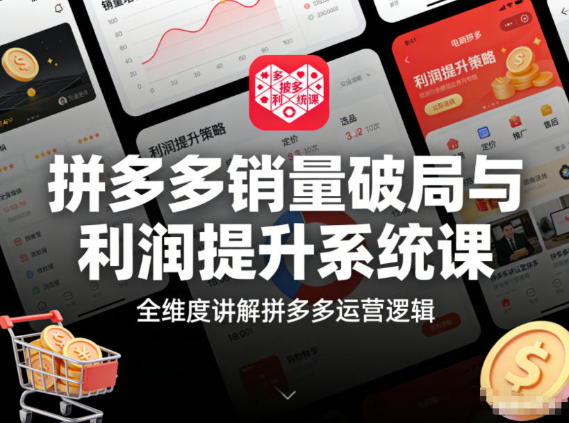 拼多多销量破局与利润提升系统课,全维度讲解拼多多运营逻辑-邪修侠 - 演示