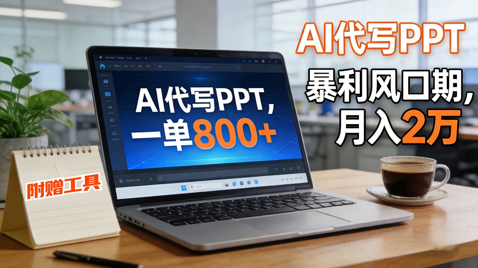 AI 代写做 PPT！一单狂赚 800+，风口期月入 2 万（工具 + 提示词直接送）-网亿资源平台