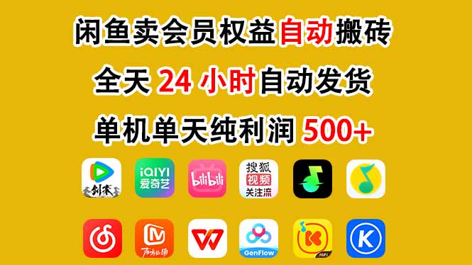 闲鱼卖会员权益，一部手机日入5张+，无需囤货全程24小时自动托管-邪修侠 - 演示