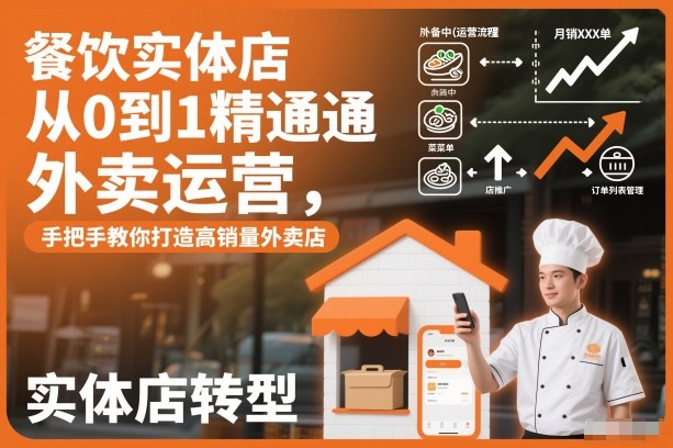 餐饮实体店从0到1精通外卖运营,手把手教你打造高销量外卖店-邪修侠