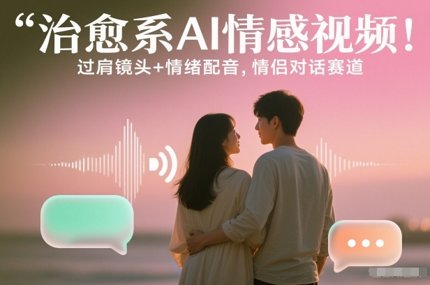 治愈系AI情感视频！过肩镜头+情绪配音，情侣对话赛道-网亿资源平台