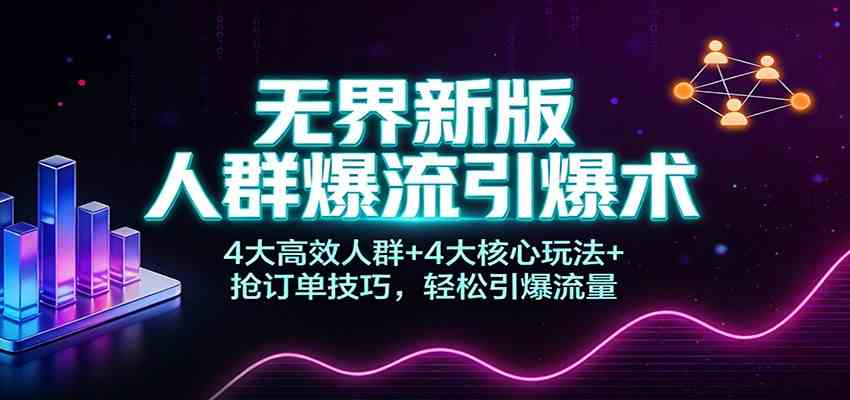 无界新版人群爆流引爆术：4大高效人群+4大核心玩法+抢订单技巧，轻松引爆流量-网亿资源平台