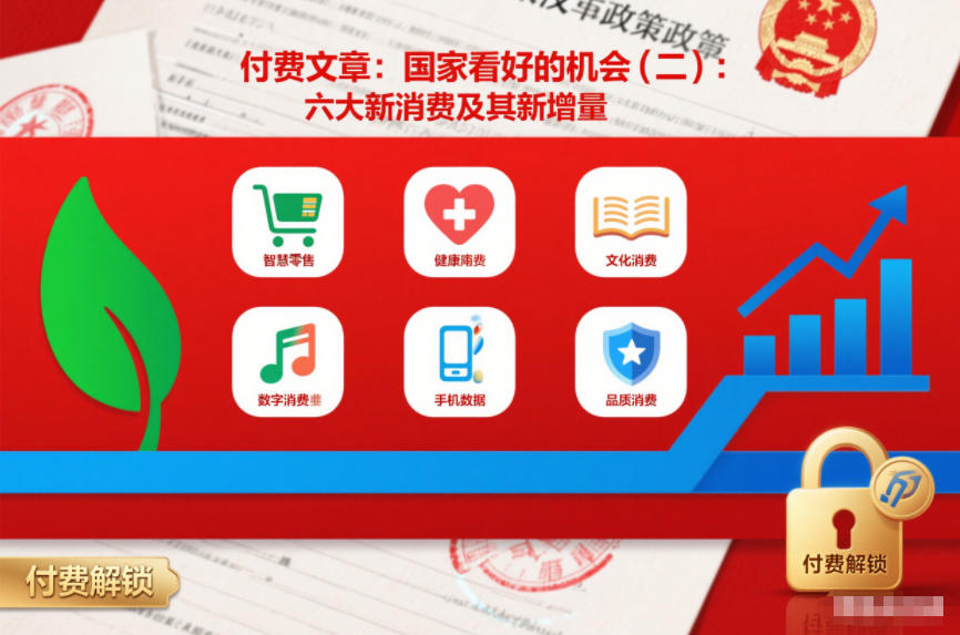 付费文章：国家看好的机会(二)：六大新消费及其新增量 付费文章：国家看好的机会(一):未来最有前景的13个消费赛道-网亿资源平台