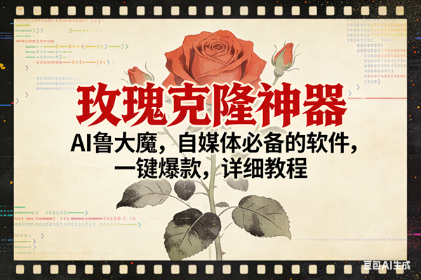 （17000期）玫瑰克隆神器，ai鲁大魔，自媒体必备，一键爆款，详细使用教程-网亿资源平台