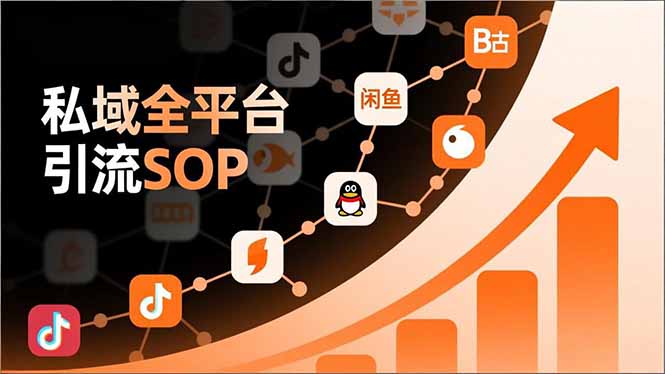 私域全平台引流SOP，抖音/快手/小红书/微信/QQ/B站/闲鱼等，技术合集，高效转化公域流量-网亿资源平台