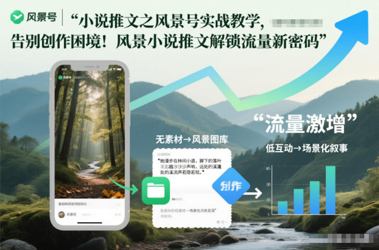 小说推文之风景号实战教学,告别创作困境!风景小说推文解锁流量新密码 小说推文之风景号实战教学,告别创作困境!风景小说推文解锁流量新密码