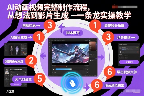 AI动画视频完整制作流程，从想法到影片生成一条龙实操教学-邪修侠 - 演示