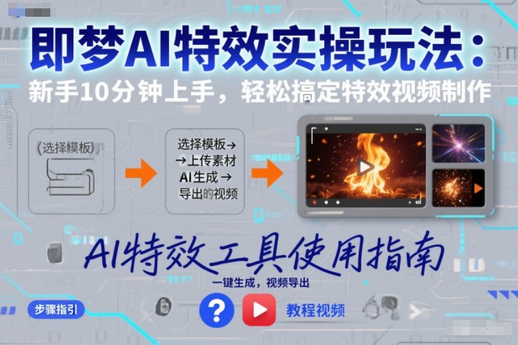 即梦AI特效实操玩法：新手10分钟上手，轻松搞定特效视频制作-邪修侠 - 演示