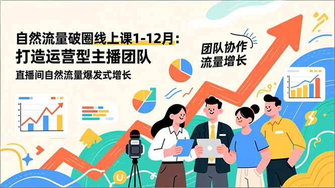 自然流量破圈线上课25年1-12月-更新：打造运营型主播团队 直播间自然流量爆发式增长