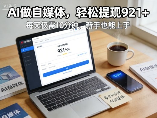 每天花费10分钟，头条号收益921+，用AI做自媒并不难【附视频教程】-邪修侠 - 演示