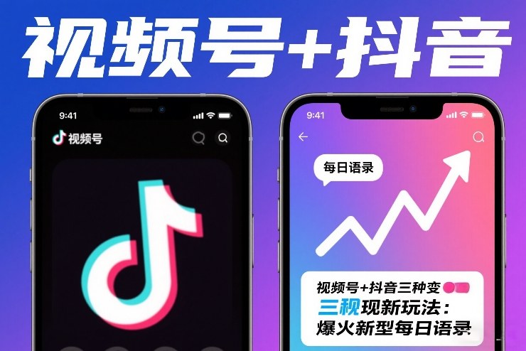 视频号+抖音三种变现新玩法：爆火新型每日语录，賺麻了-网亿资源平台