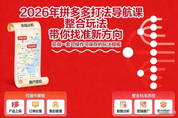 2026年拼多多打法导航课，整合玩法，带你找准新方向，获得一套可操作可保存的玩法模板-邪修侠 - 演示