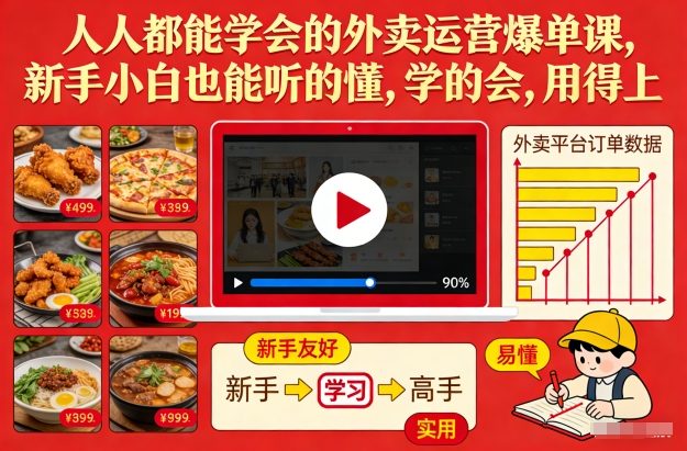 人人都能学会的外卖运营爆单课，新手小白也能听的懂，学的会，用得上-邪修侠 - 演示