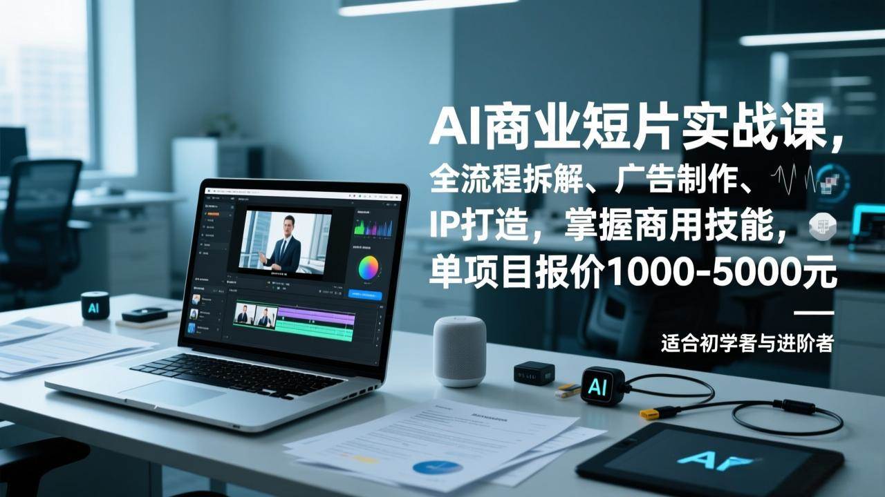 （17050期）AI商业短片实战课，全流程拆解、广告制作、IP打造，掌握商用技能，单项目报价1000-5000元-网亿资源平台