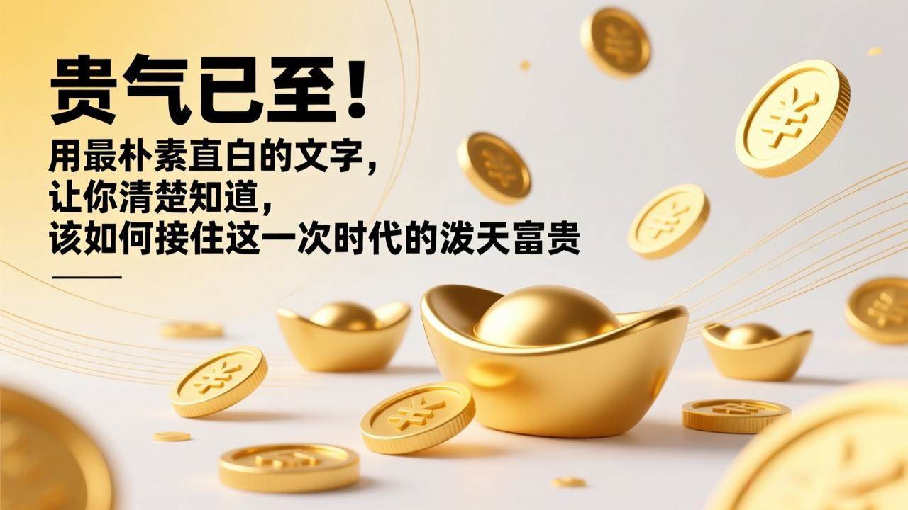 （17049期）付费文章：贵气已至！用最朴素直白的文字，让你清楚知道，该如何接住这一次时代的泼天富贵-网亿资源平台