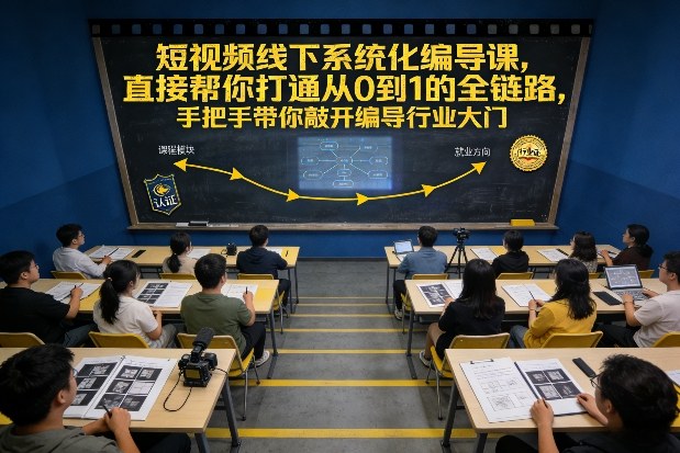 短视频线下系统化编导课，直接帮你打通从0到1的全链路，手把手带你敲开编导行业大门-网亿资源平台
