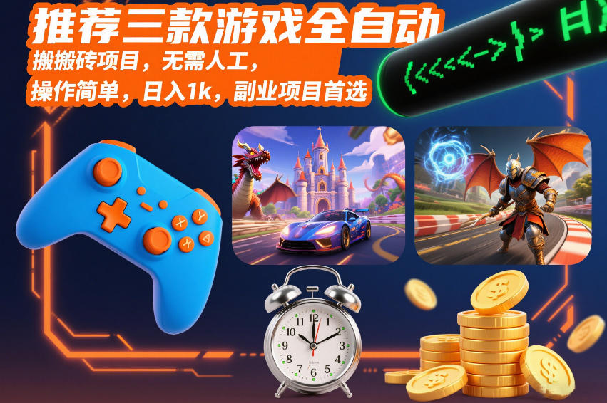 推荐三款游戏全自动搬砖项目，无需人工，操作简单，日入1k，副业项目首选【揭秘】-网亿资源平台