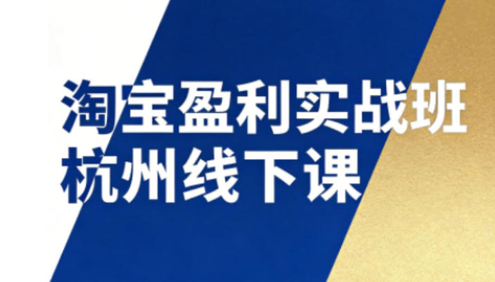淘宝盈利实战班杭州线下课12月26-28日（音频+字幕），帮你掌握SOP流程+12门核心技术-网亿资源平台