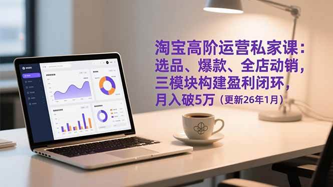 （17080期）淘宝高阶运营私家课：选品、爆款、全店动销，三模块构建盈利闭环，月入破5万（更新26年1月）-网亿资源平台