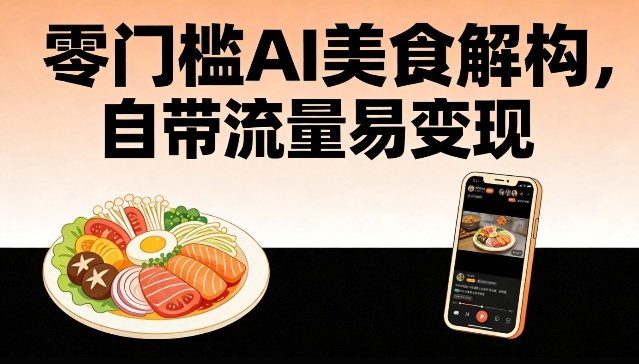 零门槛AI美食解构,自带流量易变现 零门槛AI美食解构,自带流量易变现