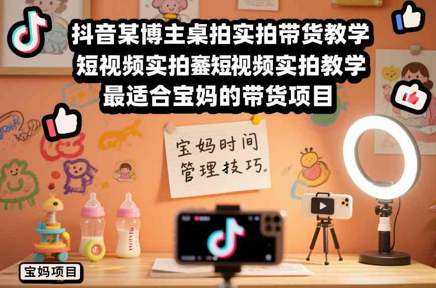 抖音某博主桌拍实拍带货教学,短视频实拍教学,最适合宝妈的带货项目-邪修侠 - 演示