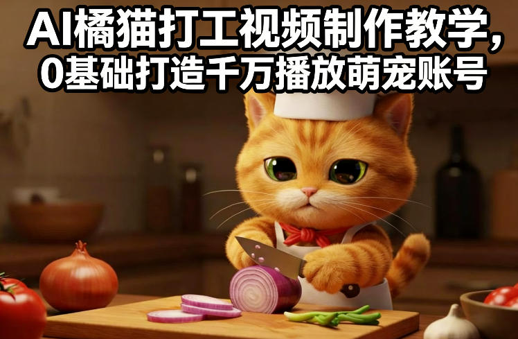 AI橘猫打工视频制作教学，流量狂飙，0基础打造千万播放萌宠账号-邪修侠 - 演示
