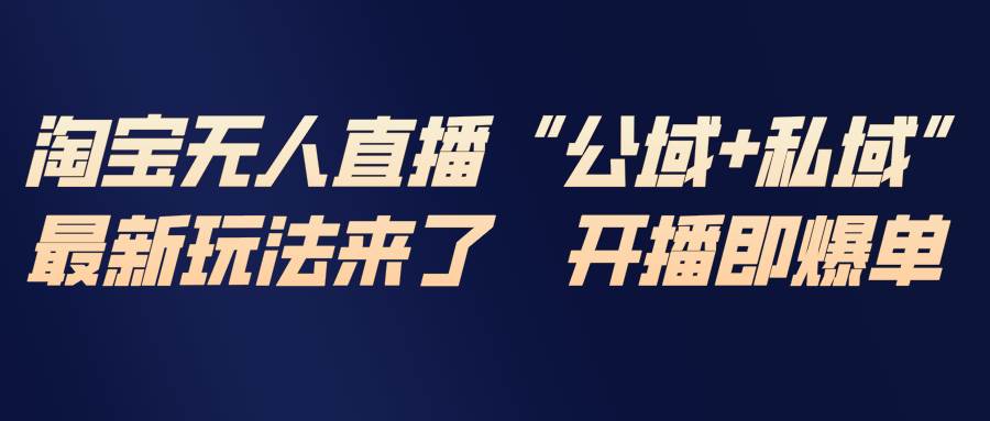 （17098期）淘宝无人直播最新玩法，包含私域和公域两种玩法-网亿资源平台