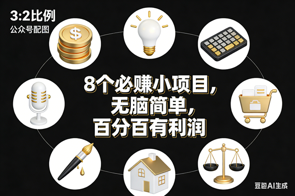 （17101期）8个必赚小项目，无脑简单，百分百有利润，副业首选，日入300+-网亿资源平台