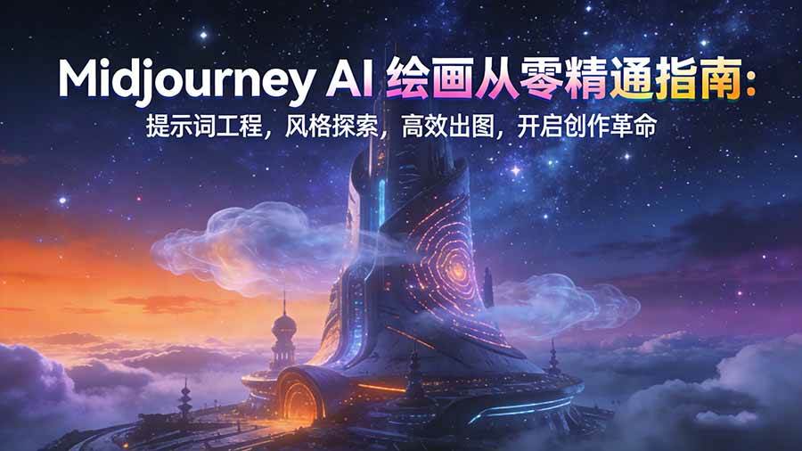（17118期）Midjourney AI绘画从零精通指南：提示词工程，风格探索，高效出图，开启创作革命-网亿资源平台
